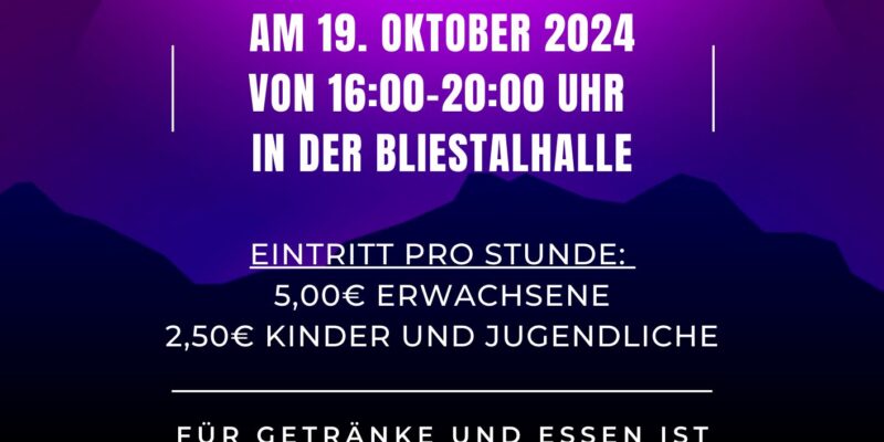 Kinder- und Jugendprogramm der Gemeinde Oberthal Rollschuhdisco Am 19. Oktober 2024 von 16:00-20:00 Uhr in der Bliestalhalle Eintritt pro Stunde: 5,00€ Erwachsene, 2,50€ Kinder und Jugendliche Für Getränke und Essen ist gesorgt! !Kostenloser Rollschuhverleih!